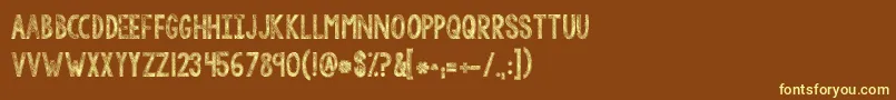 Kgtangledupinyou Font – Yellow Fonts on Brown Background