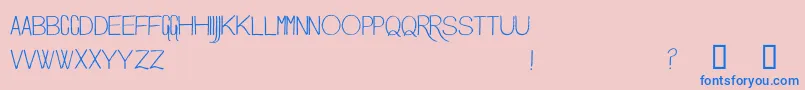 Fonte MondayMorning – fontes azuis em um fundo rosa
