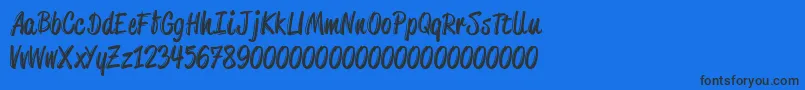 Ateeca Font – Black Fonts on Blue Background