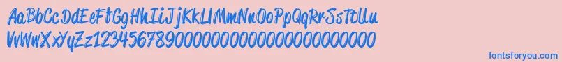 Ateeca Font – Blue Fonts on Pink Background