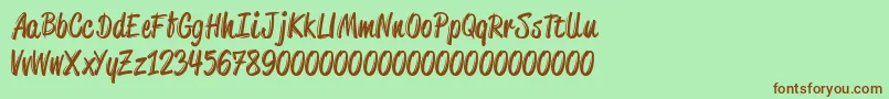 Ateeca Font – Brown Fonts on Green Background