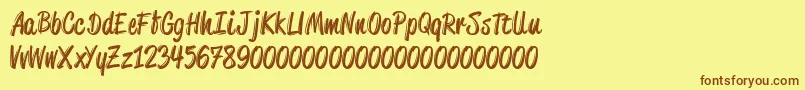 Ateeca Font – Brown Fonts on Yellow Background