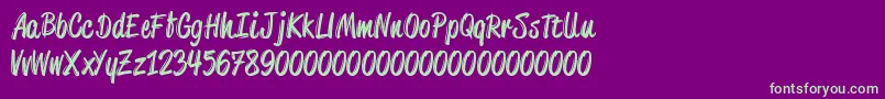 Ateeca Font – Green Fonts on Purple Background