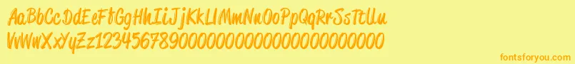 Ateeca-Schriftart – Orangefarbene Schriften auf gelbem Hintergrund