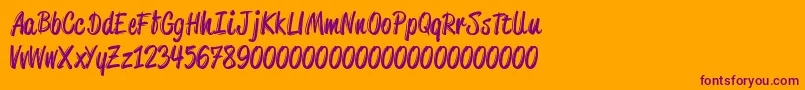 Ateeca Font – Purple Fonts on Orange Background