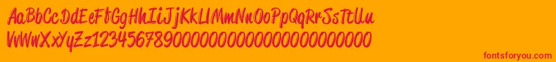 Ateeca Font – Red Fonts on Orange Background