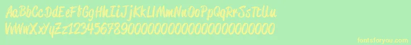 Ateeca Font – Yellow Fonts on Green Background