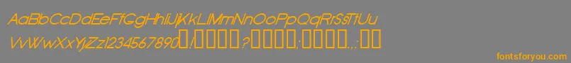 フォントOldRepublicItalic – オレンジの文字は灰色の背景にあります。