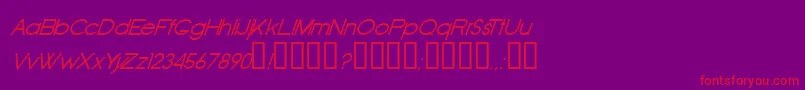 Fonte OldRepublicItalic – fontes vermelhas em um fundo violeta