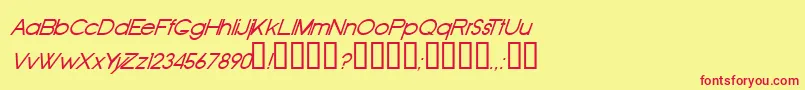 OldRepublicItalic Font – Red Fonts on Yellow Background