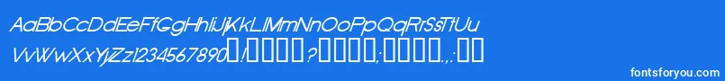 フォントOldRepublicItalic – 青い背景に白い文字