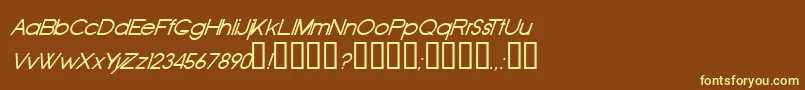 フォントOldRepublicItalic – 黄色のフォント、茶色の背景