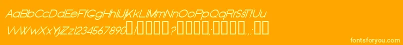 OldRepublicItalic-Schriftart – Gelbe Schriften auf orangefarbenem Hintergrund