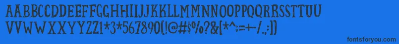 Fortunatedemo-Schriftart – Schwarze Schriften auf blauem Hintergrund