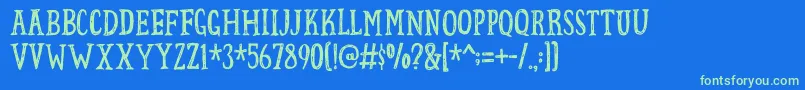 Fortunatedemo Font – Green Fonts on Blue Background