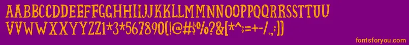 Fortunatedemo-Schriftart – Orangefarbene Schriften auf violettem Hintergrund