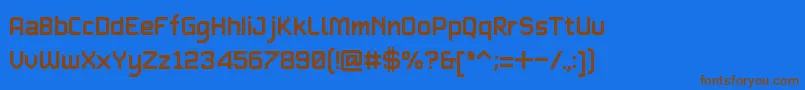 フォントTypetwoBeta1.1 – 茶色の文字が青い背景にあります。