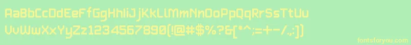 TypetwoBeta1.1-fontti – keltaiset fontit vihreällä taustalla