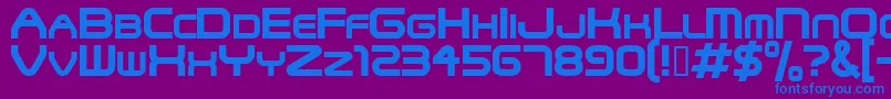 フォントSnfu – 紫色の背景に青い文字
