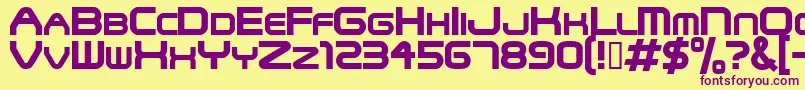 フォントSnfu – 紫色のフォント、黄色の背景