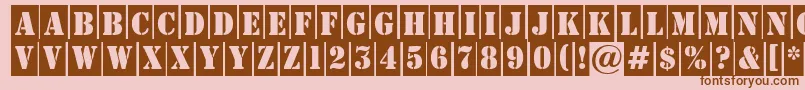 AStampercm Font – Brown Fonts on Pink Background