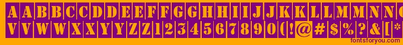 AStampercm Font – Purple Fonts on Orange Background