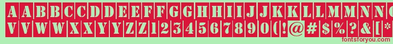 AStampercm Font – Red Fonts on Green Background