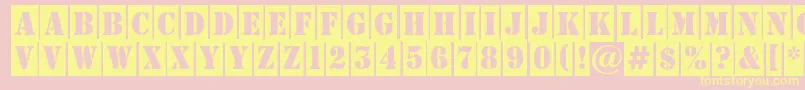 AStampercm Font – Yellow Fonts on Pink Background