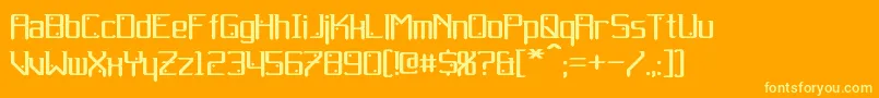 Gemcut-Schriftart – Gelbe Schriften auf orangefarbenem Hintergrund