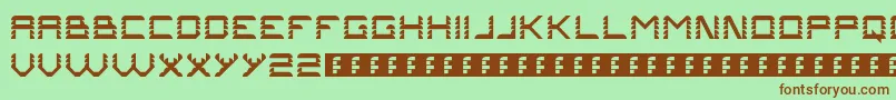 フォントProblems1 – 緑の背景に茶色のフォント