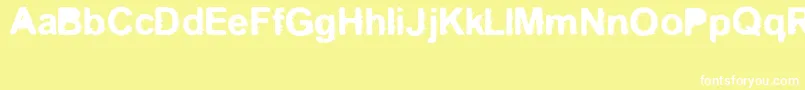 Fonte Kreo – fontes brancas em um fundo amarelo