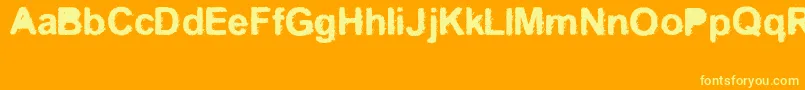フォントKreo – オレンジの背景に黄色の文字