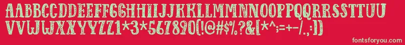 Responsedemo-fontti – vihreät fontit punaisella taustalla