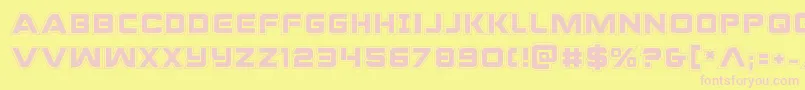 Praetorianacad-fontti – vaaleanpunaiset fontit keltaisella taustalla