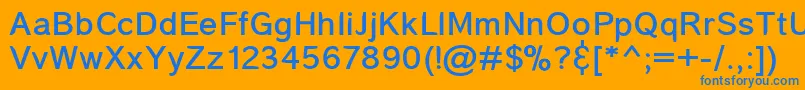 フォントCoronaMedium – オレンジの背景に青い文字