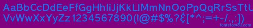 フォントCoronaMedium – 紫色の背景に青い文字