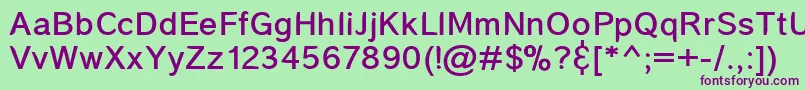 Шрифт CoronaMedium – фиолетовые шрифты на зелёном фоне