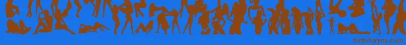 Qties Font – Brown Fonts on Blue Background