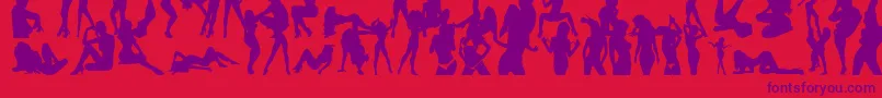 Fonte Qties – fontes roxas em um fundo vermelho