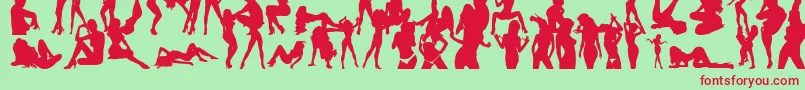 Qties Font – Red Fonts on Green Background