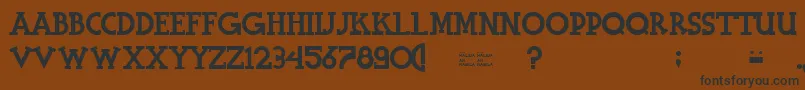 Шрифт HalidiansBlockserif – чёрные шрифты на коричневом фоне