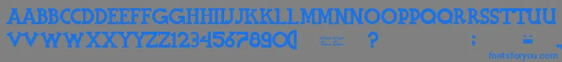 Fonte HalidiansBlockserif – fontes azuis em um fundo cinza