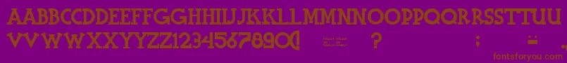 Czcionka HalidiansBlockserif – brązowe czcionki na fioletowym tle