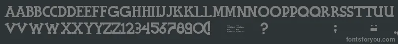 Fonte HalidiansBlockserif – fontes cinzas em um fundo preto
