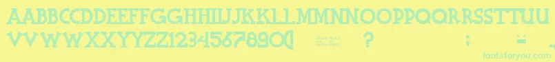 HalidiansBlockserif-Schriftart – Grüne Schriften auf gelbem Hintergrund