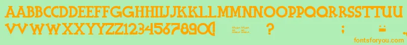 Weitere Informationen zur HalidiansBlockserif-Schriftart HalidiansBlockserif-Schriftart – Orangefarbene Schriften auf grünem Hintergrund