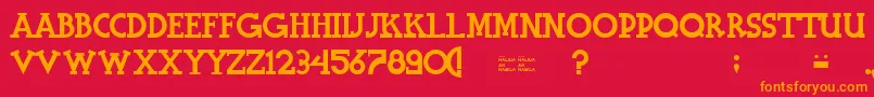 HalidiansBlockserif Font – Orange Fonts on Red Background