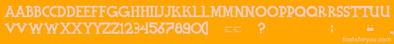Fonte HalidiansBlockserif – fontes rosa em um fundo laranja