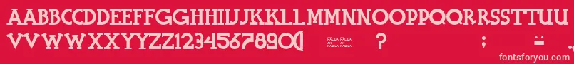 HalidiansBlockserif Font – Pink Fonts on Red Background