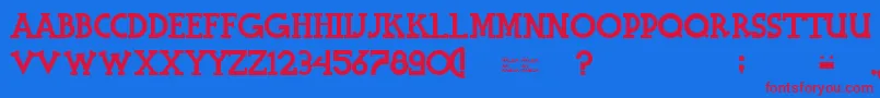 HalidiansBlockserif Font – Red Fonts on Blue Background